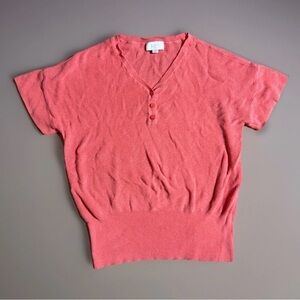 Loft Spring Easter Teacher Dolman Short Sleeve Knit Top Women’s Medium Coral